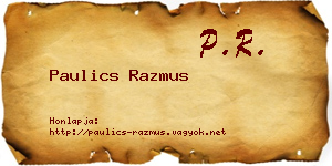 Paulics Razmus névjegykártya